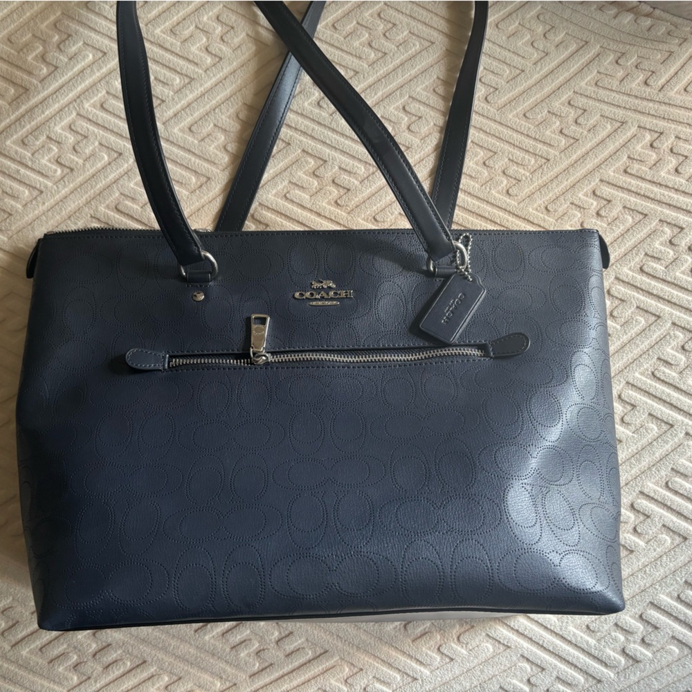 Coach Midnight Blue Leather Tote